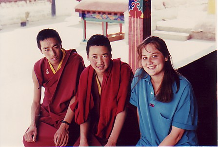 Monjes en el monasterio de Jokhang. Lhasa (19.8.1994)